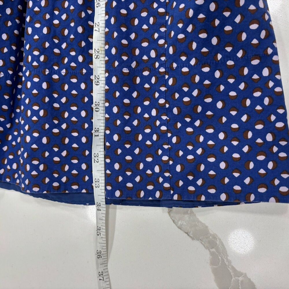Kate Spade Dress Size 0 Mini V Neck Geo Dot Poplin Fit And Flare Blue - Picture 5 of 9